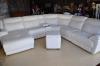 Large White Modular Lounge Suite With Electric Recliners 