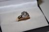 18k Gold 9 Stone Diamond Flower Ring Approx 4.9grams Size R 