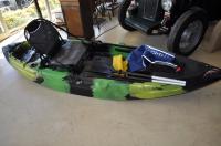 Fishing Kayak Green & Black with Paddle, Seat, PFD, Dry Bag Etc Also Roof Rack Fitting 