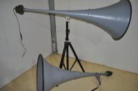 2 x Large Trumpet Horn PA Speakers - 1 x 5Ft 2inches & 1 x 4Ft 6inches Tall 