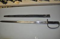 British 1860s Martini Henry Artillery Carbine Bayonet with Leather Sheath 